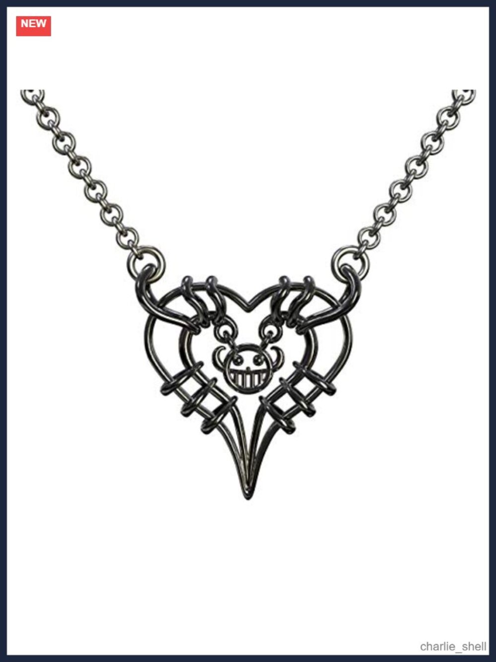 Brass Heart Pendant Necklace Cosplay Costume Jewelry Gift